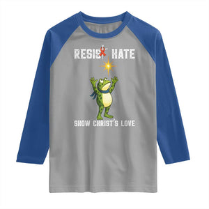 Resist Frog Raglan Shirt Christian HIV Awareness Red Ribbon TS14 Sport Gray Royal Print Your Wear