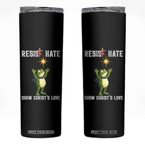 Resist Frog Skinny Tumbler Christian HIV Awareness Red Ribbon TS14 Black Print Your Wear