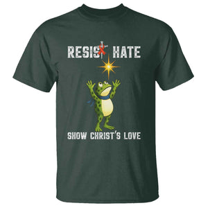 Resist Frog T Shirt Christian HIV Awareness Red Ribbon TS14 Dark Forest Green Print Your Wear