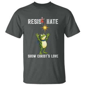 Resist Frog T Shirt Christian HIV Awareness Red Ribbon TS14 Dark Heather Print Your Wear