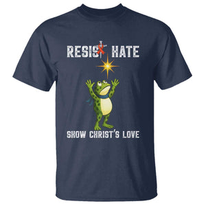 Resist Frog T Shirt Christian HIV Awareness Red Ribbon TS14 Navy Print Your Wear