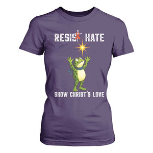 Resist Frog T Shirt For Women Christian HIV Awareness Red Ribbon TS14 Purple Print Your Wear