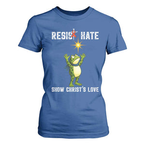 Resist Frog T Shirt For Women Christian HIV Awareness Red Ribbon TS14 Royal Blue Print Your Wear