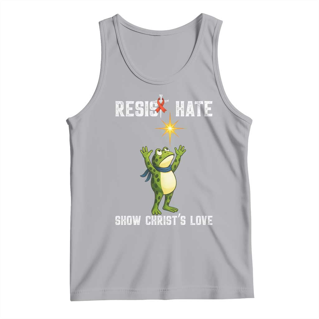 Resist Frog Tank Top Christian HIV Awareness Red Ribbon TS14 Athletic Heather Print Your Wear