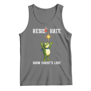 Resist Frog Tank Top Christian HIV Awareness Red Ribbon TS14 Black Heather Print Your Wear