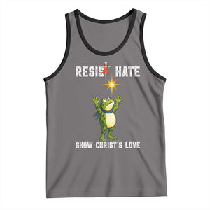 Resist Frog Tank Top Christian HIV Awareness Red Ribbon TS14 Deep Heather Black Print Your Wear