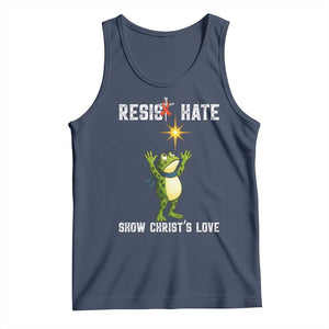 Resist Frog Tank Top Christian HIV Awareness Red Ribbon TS14 Navy Print Your Wear