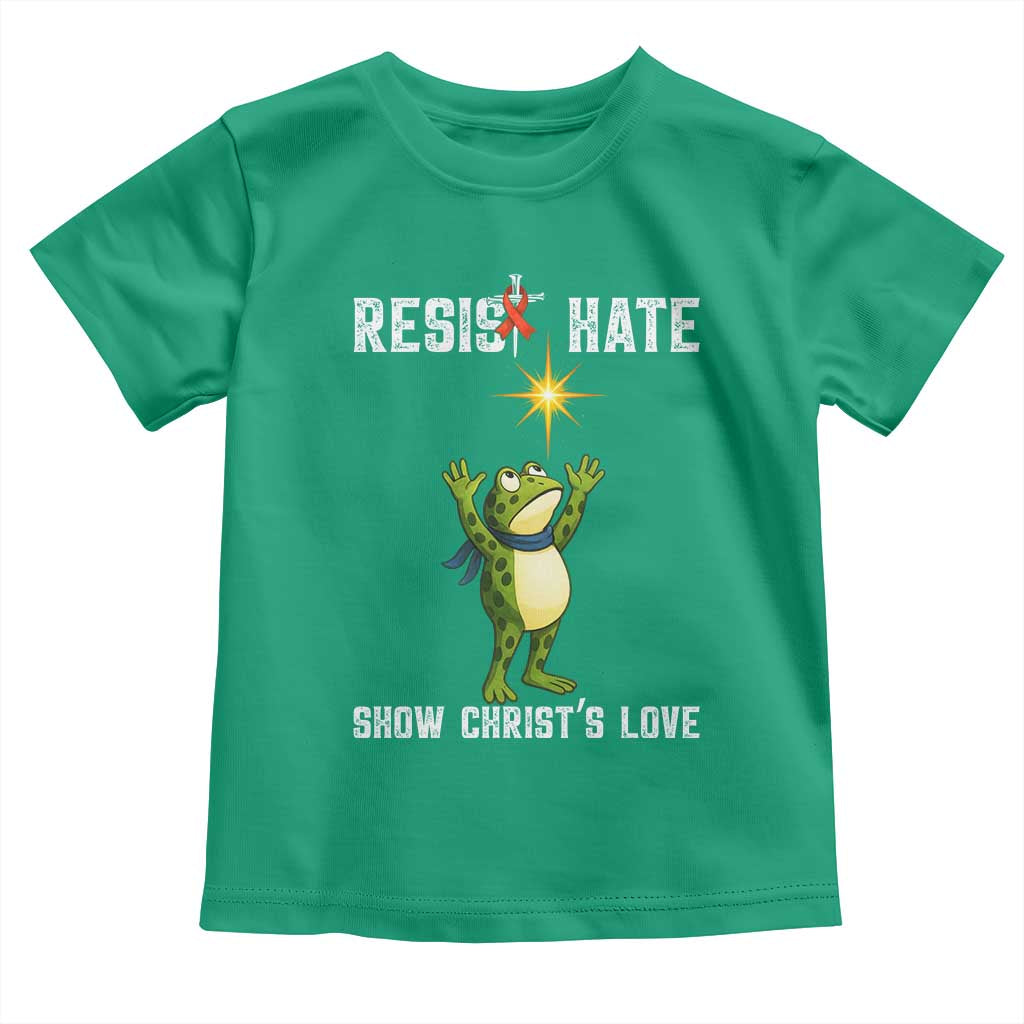 Resist Frog Toddler T Shirt Christian HIV Awareness Red Ribbon TS14 Irish Green Print Your Wear