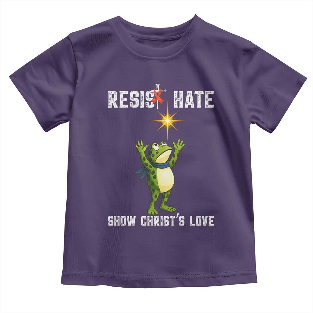 Resist Frog Toddler T Shirt Christian HIV Awareness Red Ribbon TS14 Purple Print Your Wear