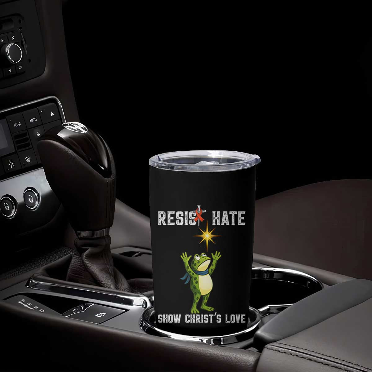 Resist Frog Tumbler Cup Christian HIV Awareness Red Ribbon TS14 Print Your Wear