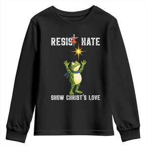 Resist Frog Youth Sweatshirt Christian HIV Awareness Red Ribbon TS14 Black Print Your Wear