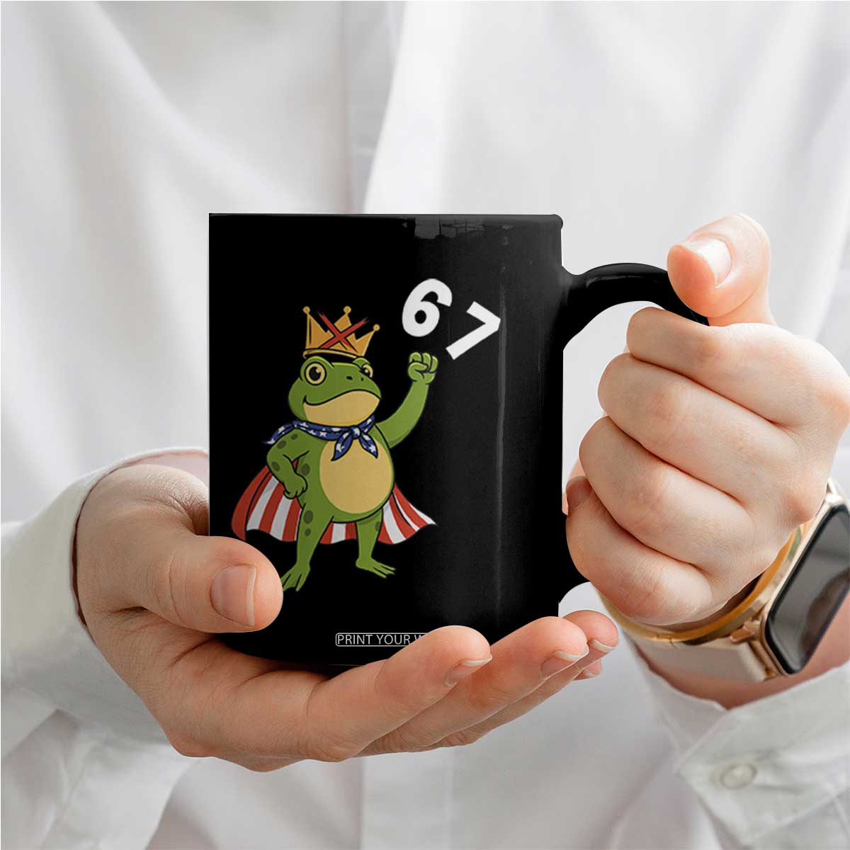 Resist Frog Coffee Mug Super American 67 Six Seven Meme TS14 Print Your Wear