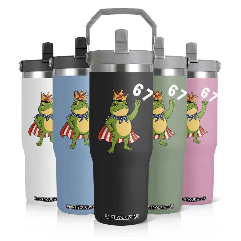 Resist Frog Flip Straw Tumbler Super American 67 Six Seven Meme TS14 Print Your Wear