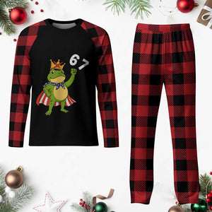 Resist Frog Plaid Pajama Set Super American 67 Six Seven Meme TS14 Buffalo Plaid Print Your Wear