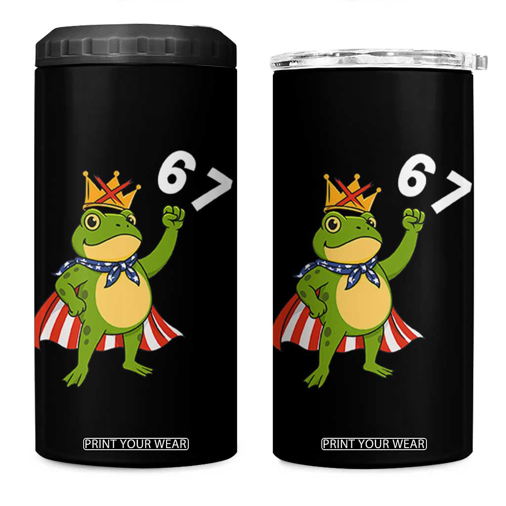 Resist Frog 4 in 1 Can Cooler Tumbler Super American 67 Six Seven Meme TS14 One Size: 16 oz Black Print Your Wear