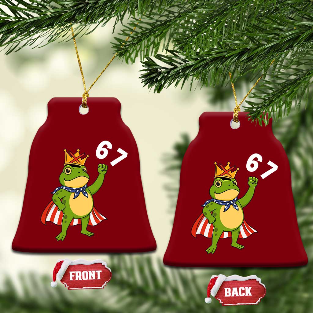 Resist Frog Ceramic Ornament Super American 67 Six Seven Meme TS14 Print Your Wear