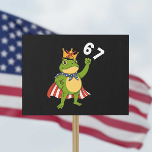 Resist Frog Protest Sign Super American 67 Six Seven Meme TS14 Horizontal 18" × 24" Black Print Your Wear