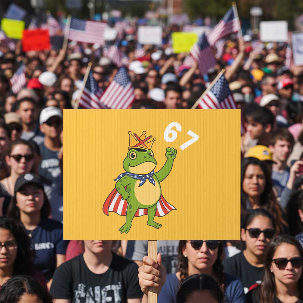 Resist Frog Protest Sign Super American 67 Six Seven Meme TS14 Horizontal 18