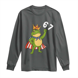 Resist Frog Long Sleeve Shirt Super American 67 Six Seven Meme TS14 Dark Heather Print Your Wear