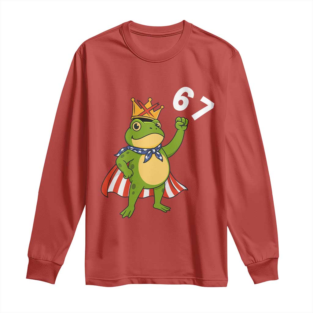Resist Frog Long Sleeve Shirt Super American 67 Six Seven Meme TS14 Red Print Your Wear