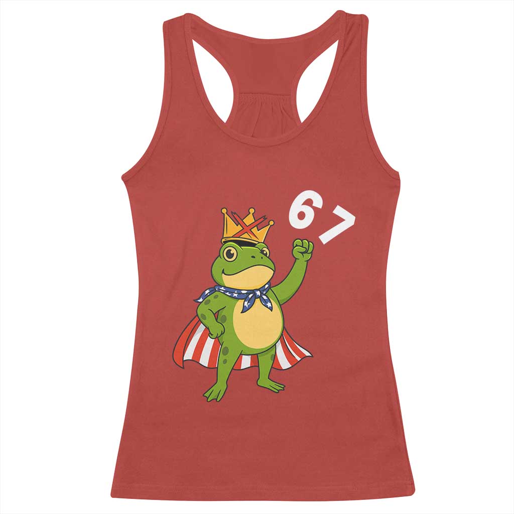 Resist Frog Racerback Tank Top Super American 67 Six Seven Meme TS14 Red Print Your Wear