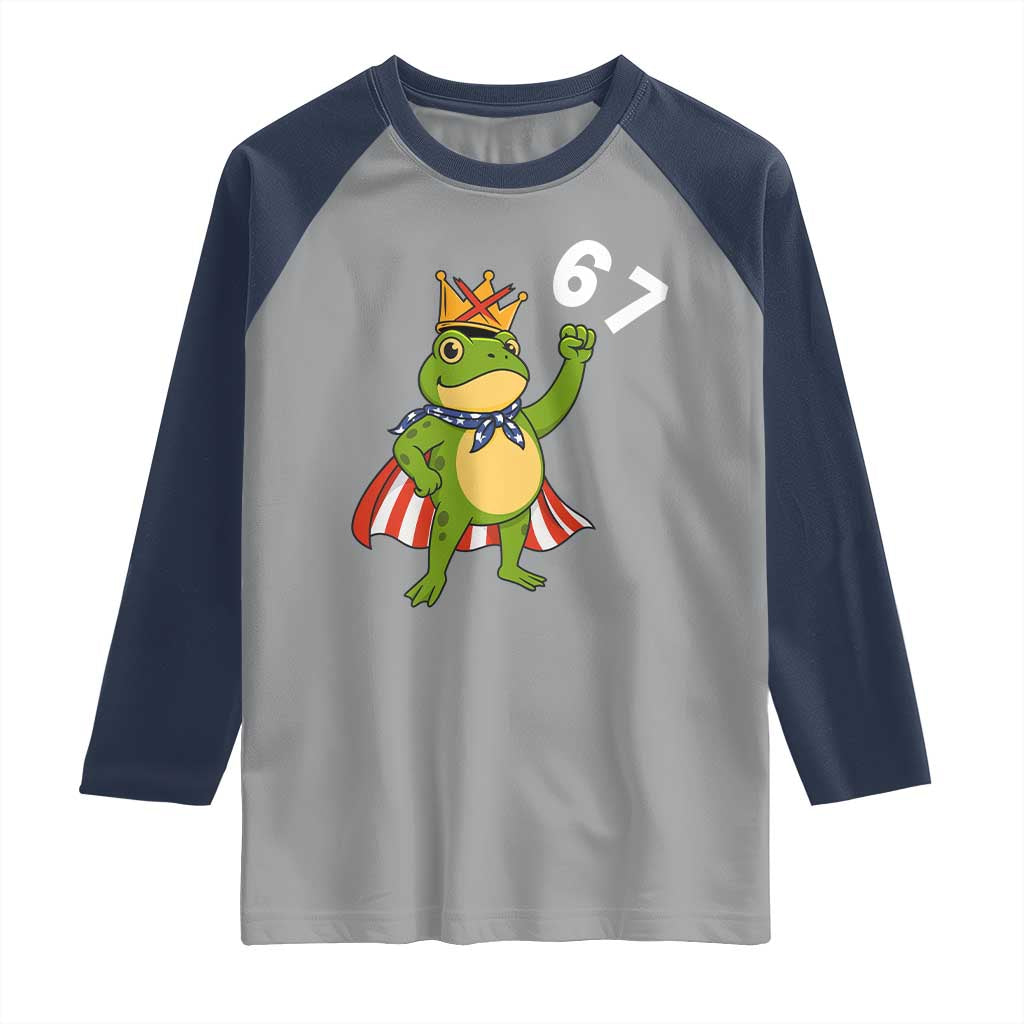 Resist Frog Raglan Shirt Super American 67 Six Seven Meme TS14 Sport Gray Navy Print Your Wear