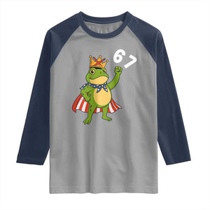 Resist Frog Raglan Shirt Super American 67 Six Seven Meme TS14 Sport Gray Navy Print Your Wear