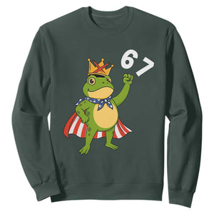 Resist Frog Sweatshirt Super American 67 Six Seven Meme TS14 Dark Forest Green Print Your Wear