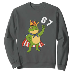 Resist Frog Sweatshirt Super American 67 Six Seven Meme TS14 Dark Heather Print Your Wear