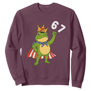 Resist Frog Sweatshirt Super American 67 Six Seven Meme TS14 Maroon Print Your Wear