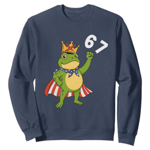 Resist Frog Sweatshirt Super American 67 Six Seven Meme TS14 Navy Print Your Wear