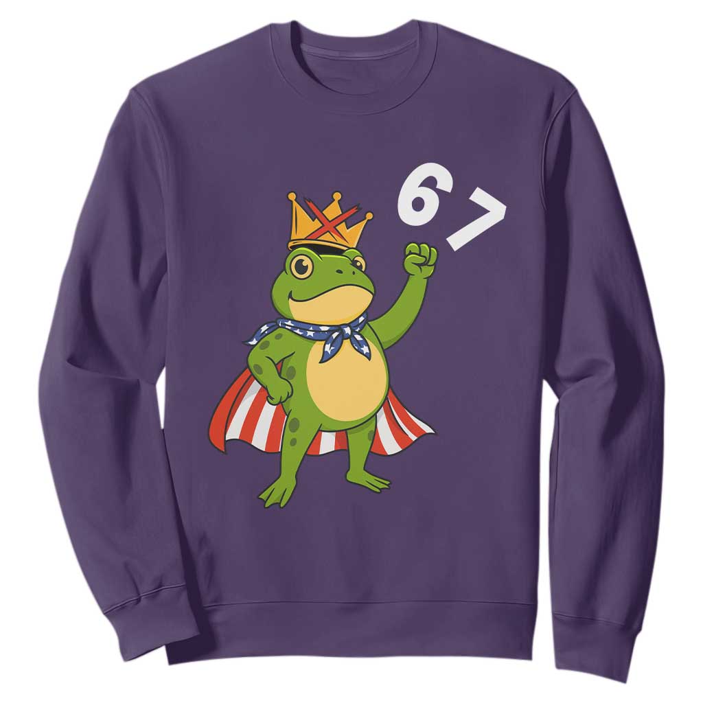 Resist Frog Sweatshirt Super American 67 Six Seven Meme TS14 Purple Print Your Wear
