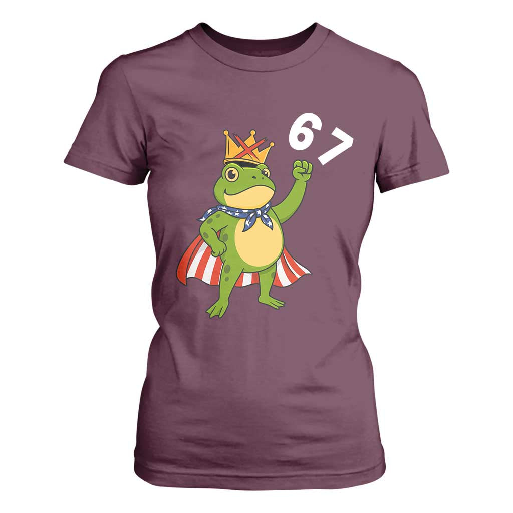 Resist Frog T Shirt For Women Super American 67 Six Seven Meme TS14 Maroon Print Your Wear