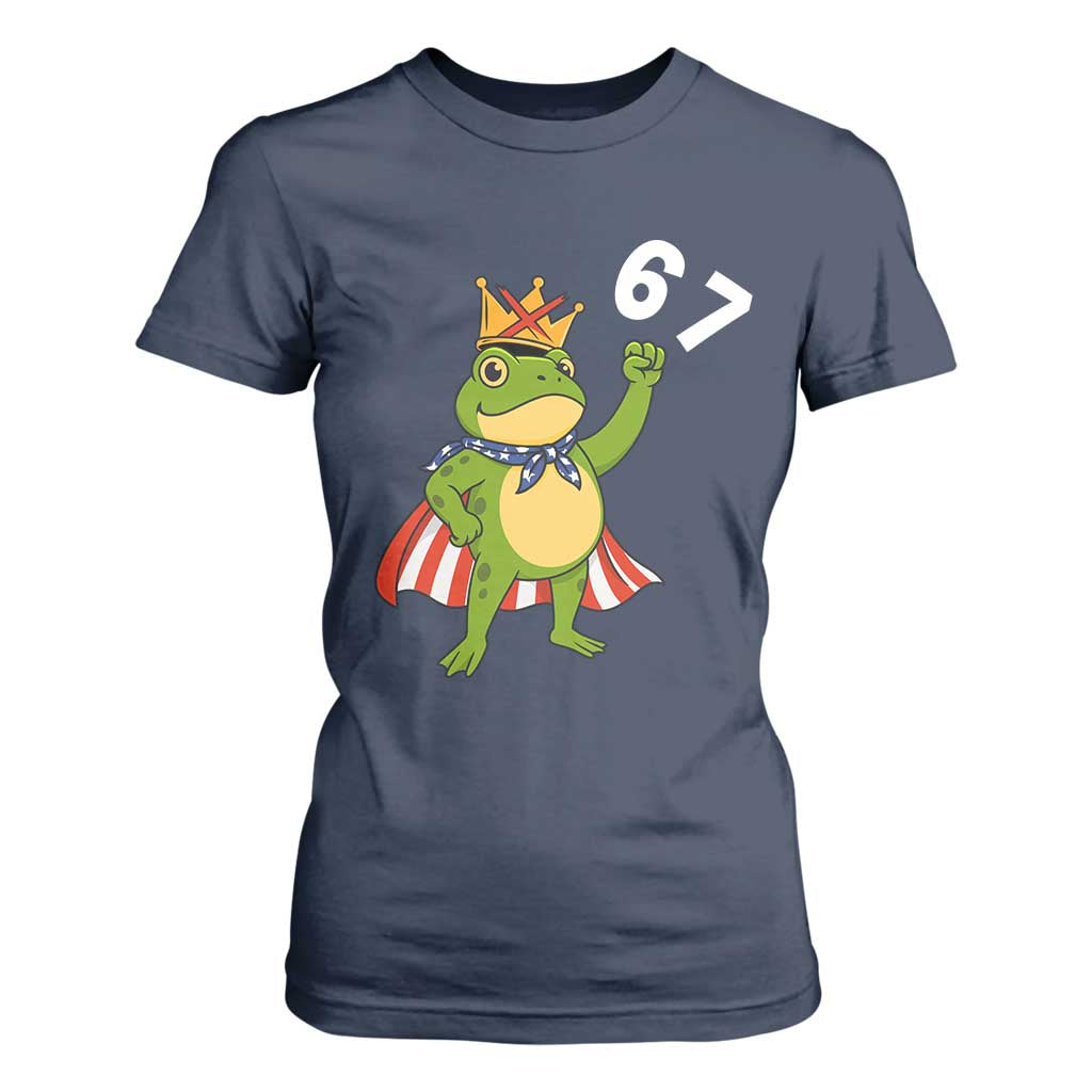 Resist Frog T Shirt For Women Super American 67 Six Seven Meme TS14 Navy Print Your Wear