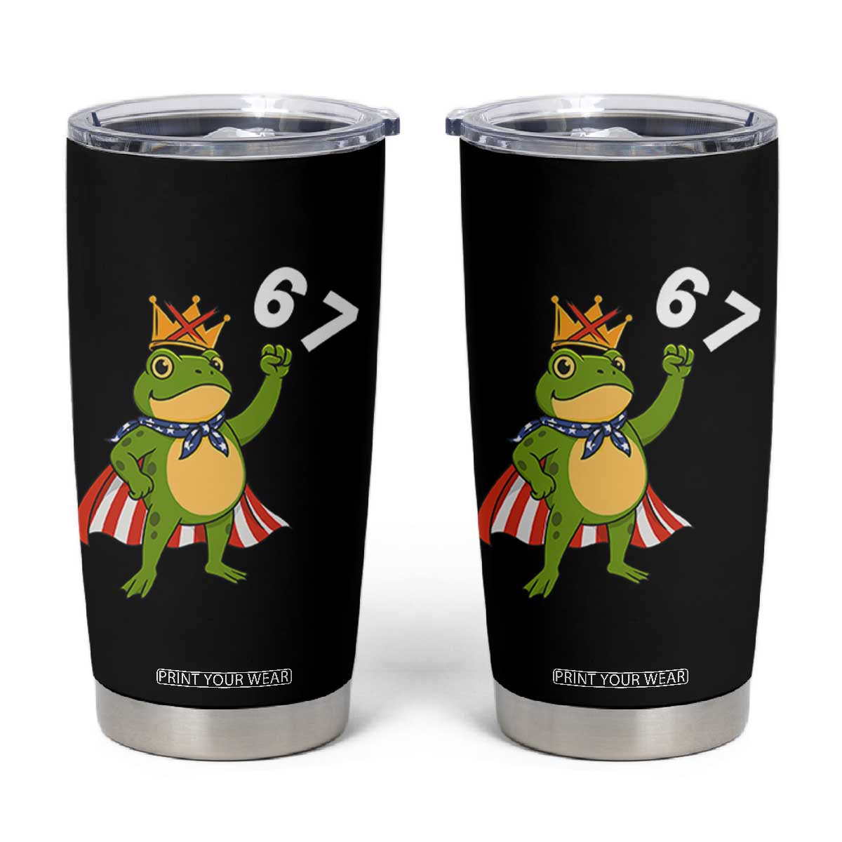 Resist Frog Tumbler Cup Super American 67 Six Seven Meme TS14 Black Print Your Wear