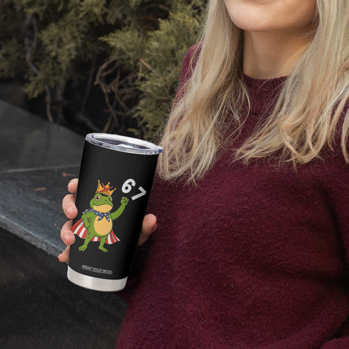 Resist Frog Tumbler Cup Super American 67 Six Seven Meme TS14 Print Your Wear