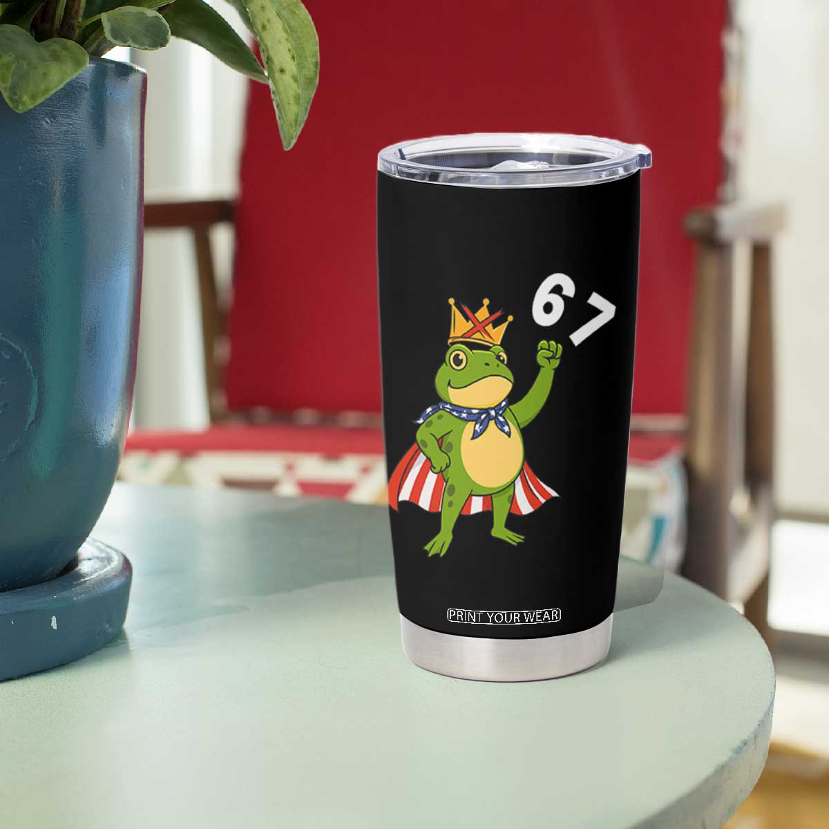 Resist Frog Tumbler Cup Super American 67 Six Seven Meme TS14 Print Your Wear