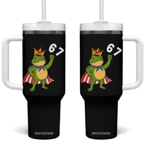 Resist Frog Tumbler With Handle Super American 67 Six Seven Meme TS14 One Size: 40 oz Black Print Your Wear