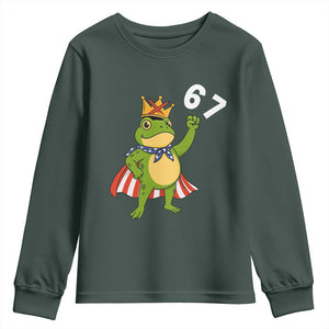 Resist Frog Youth Sweatshirt Super American 67 Six Seven Meme TS14 Dark Forest Green Print Your Wear