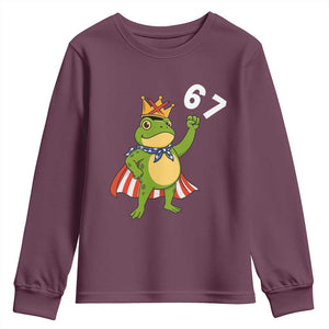 Resist Frog Youth Sweatshirt Super American 67 Six Seven Meme TS14 Maroon Print Your Wear