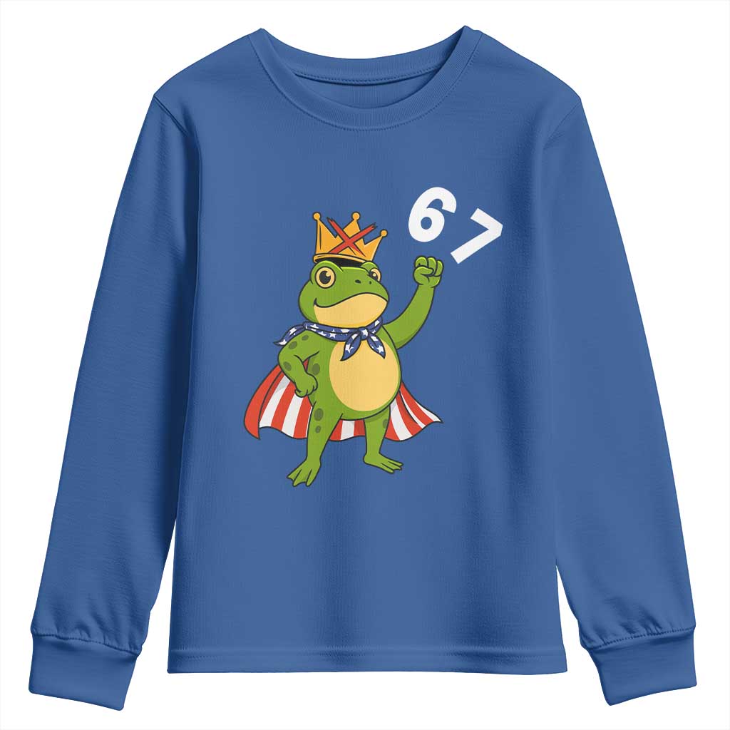 Resist Frog Youth Sweatshirt Super American 67 Six Seven Meme TS14 Royal Blue Print Your Wear
