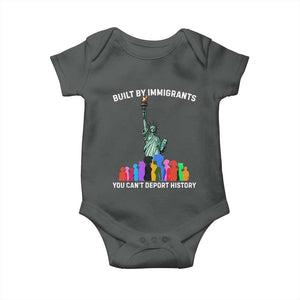 Immigrant Rights Baby Onesie Built by Immigrants You Can Not Deport History TS14 Dark Heather Print Your Wear