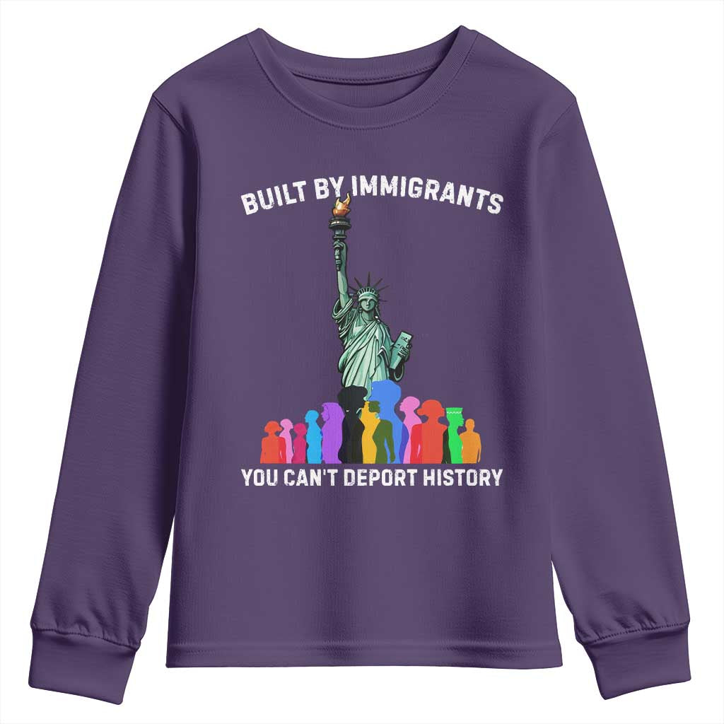 Immigrant Rights Youth Sweatshirt Built by Immigrants You Can Not Deport History TS14 Purple Print Your Wear