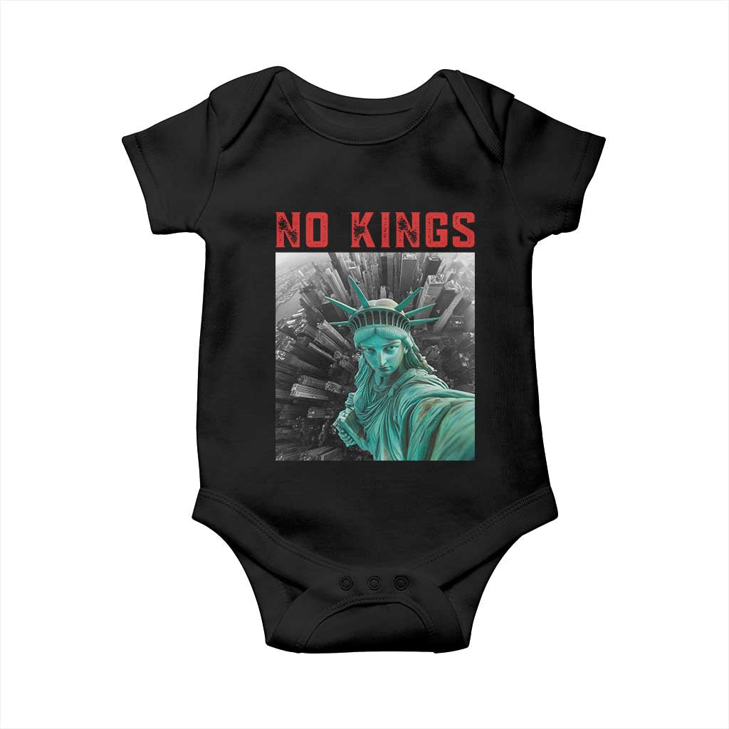 No Kings Baby Onesie Statue of Liberty Selfie Freedom TS14 Black Print Your Wear