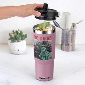 No Kings Flip Straw Tumbler Statue of Liberty Selfie Freedom TS14 One Size: 30 oz Light Pink Print Your Wear