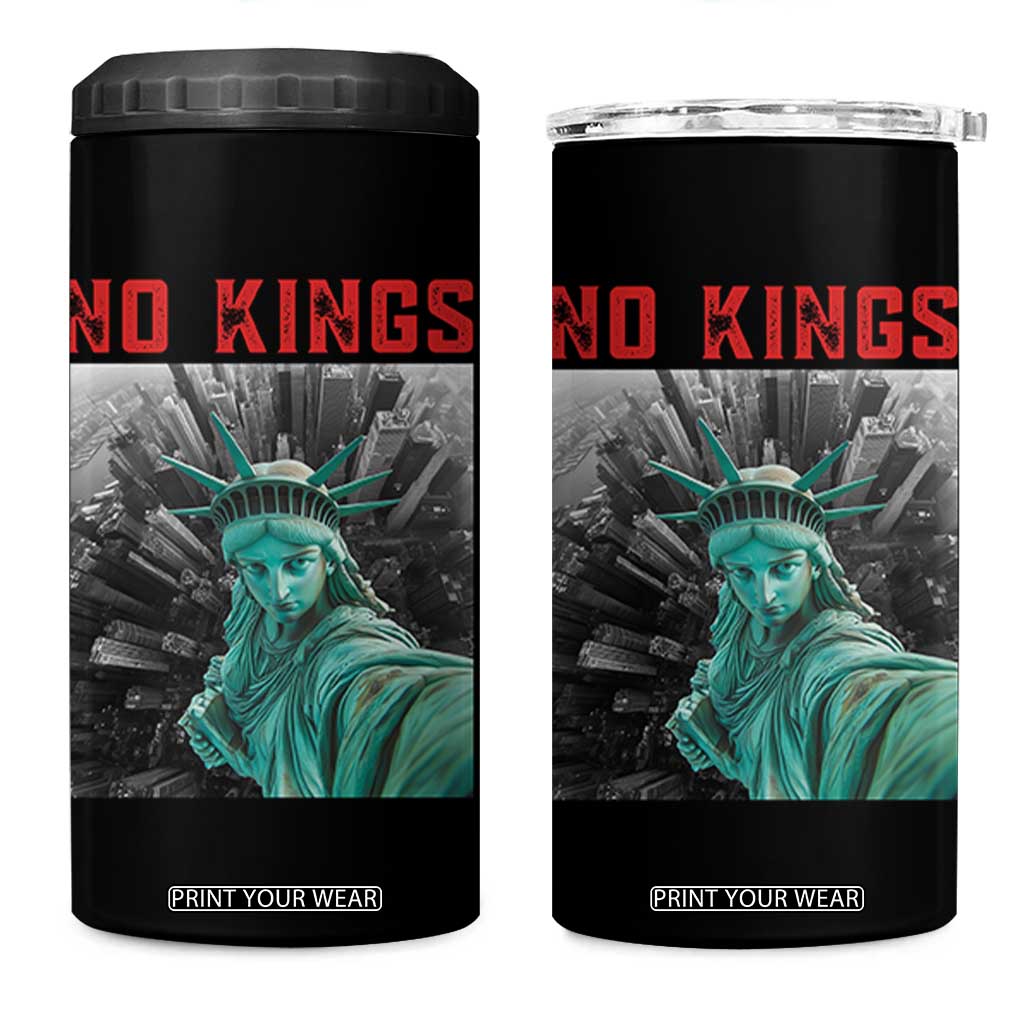 No Kings 4 in 1 Can Cooler Tumbler Statue of Liberty Selfie Freedom TS14 One Size: 16 oz Black Print Your Wear