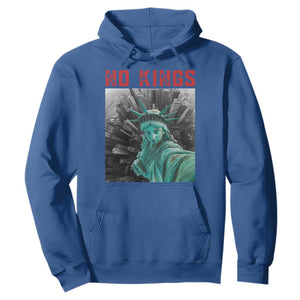 No Kings Hoodie Statue of Liberty Selfie Freedom TS14 Royal Blue Print Your Wear