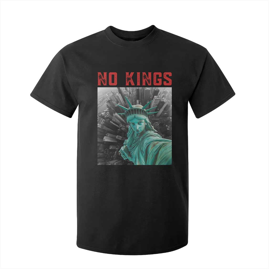 No Kings T Shirt For Kid Statue of Liberty Selfie Freedom TS14 Black Print Your Wear
