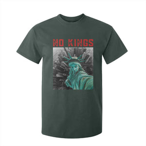 No Kings T Shirt For Kid Statue of Liberty Selfie Freedom TS14 Dark Forest Green Print Your Wear