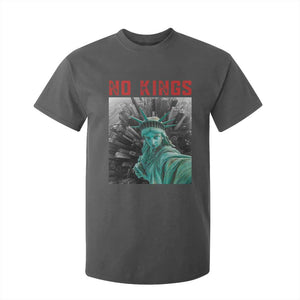 No Kings T Shirt For Kid Statue of Liberty Selfie Freedom TS14 Dark Heather Print Your Wear